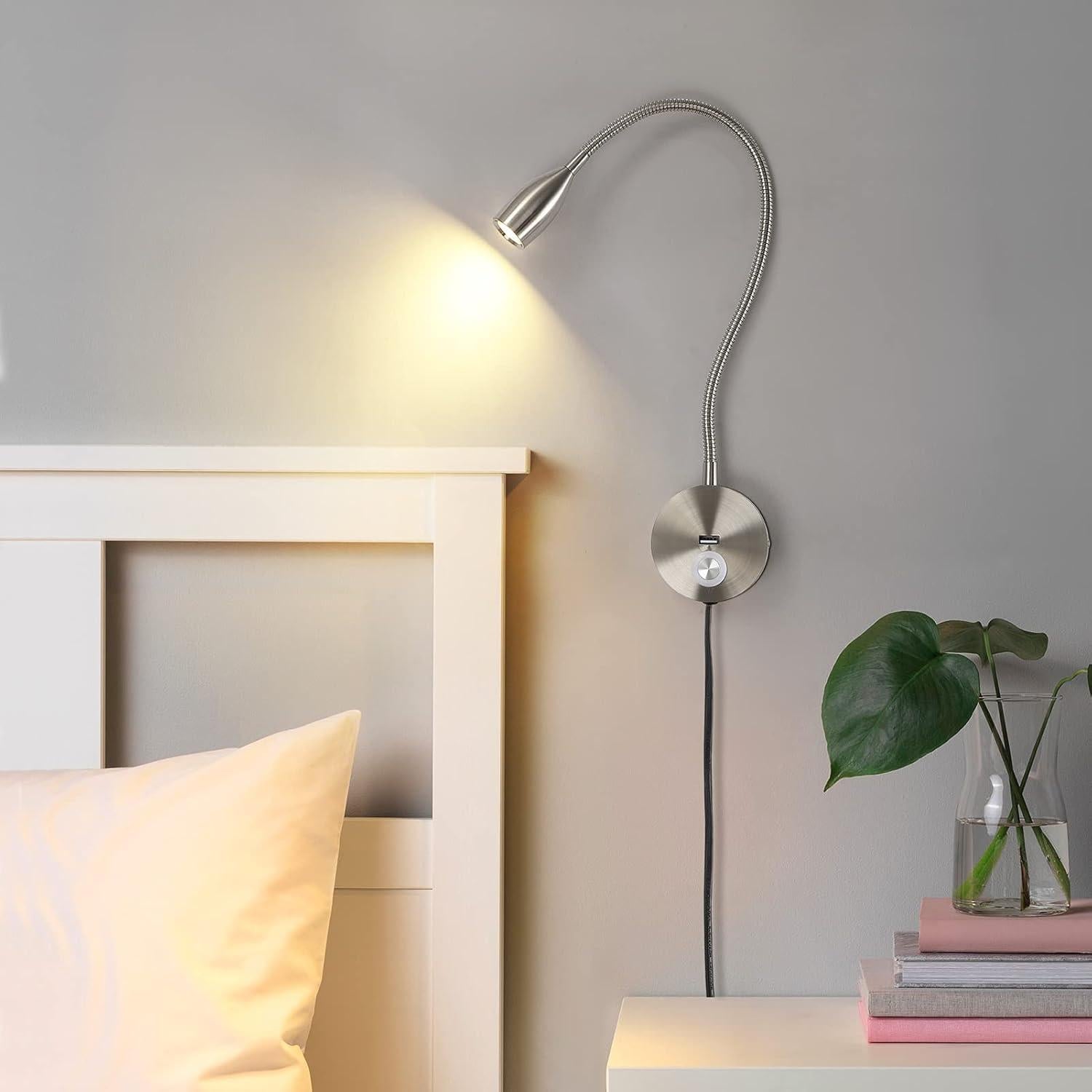 Luz de lectura LED regulable CRISETEK 3W cuello de ganso