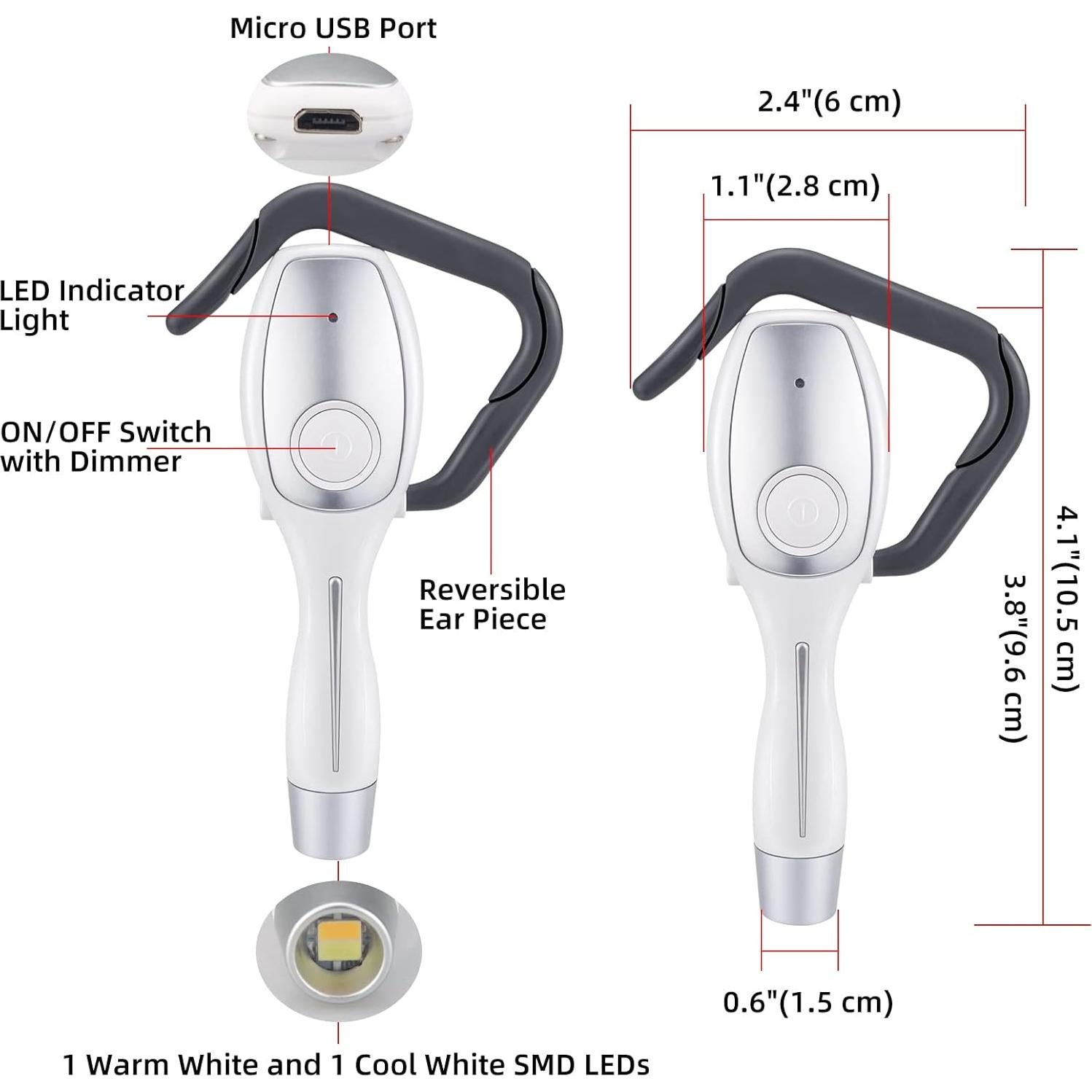 Luz de Lectura USB HONGUT Recargable 3 Niveles Brillo