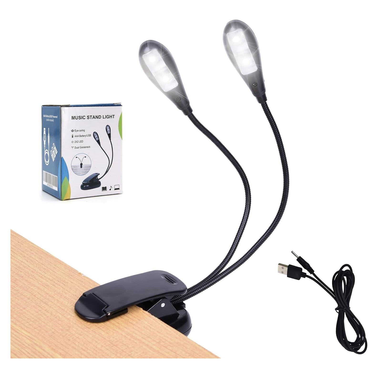 Luz de Atril Musical GY WL5110 LED USB y AAA 4 Brillos