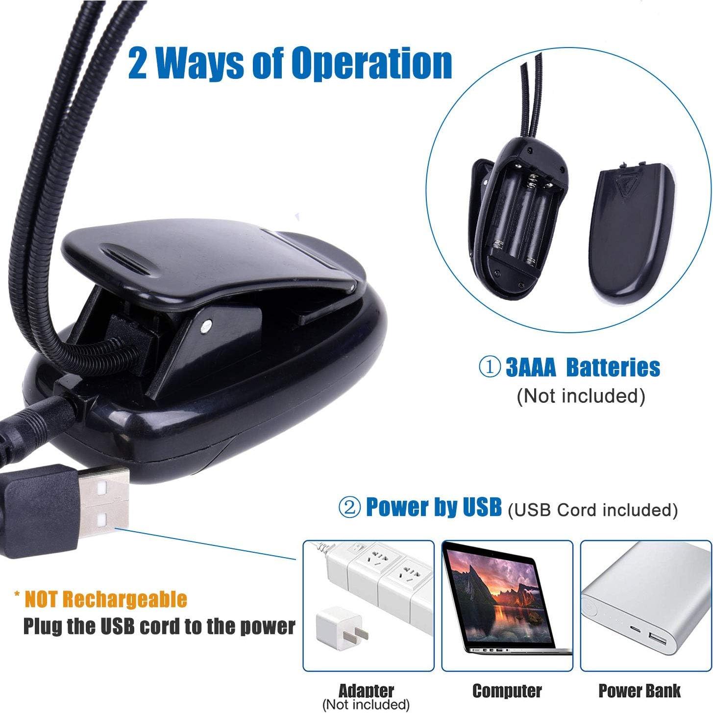 Luz de Atril Musical GY WL5110 LED USB y AAA 4 Brillos