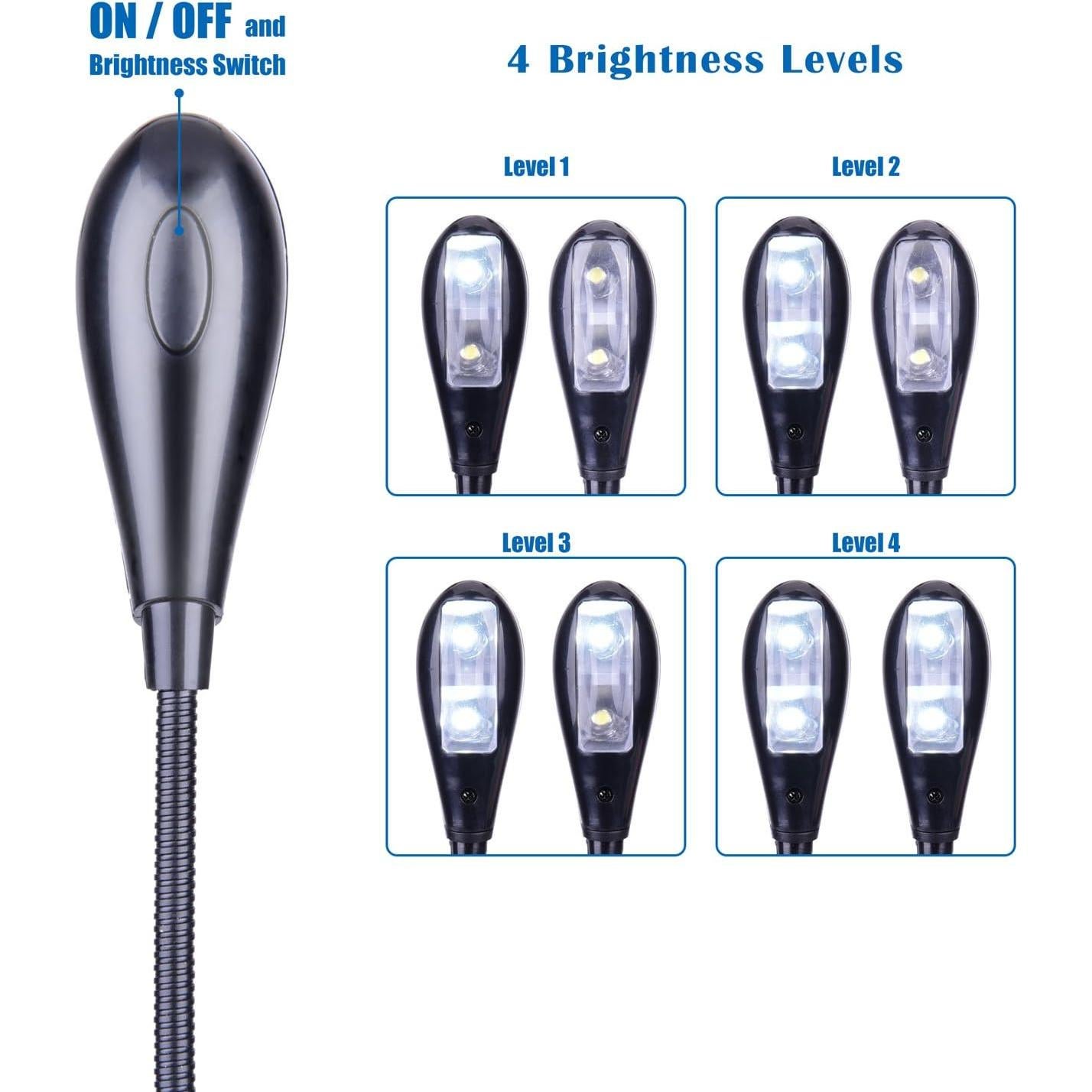 Luz de Atril Musical GY WL5110 LED USB y AAA 4 Brillos