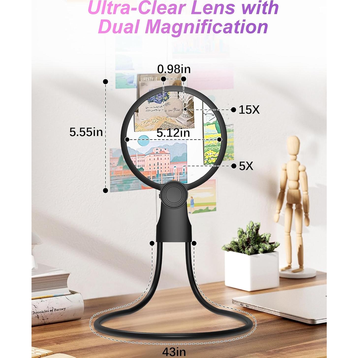 Lupa de Mano BPREINECO 5X 10X con Luz LED Recargable