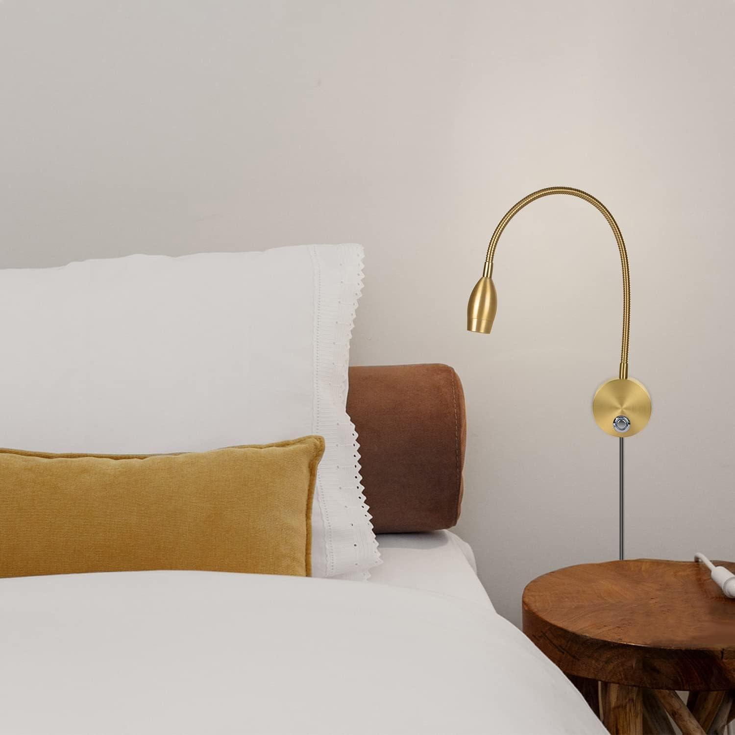 Luz de lectura Adust LED táctil 3W oro 2-Pack