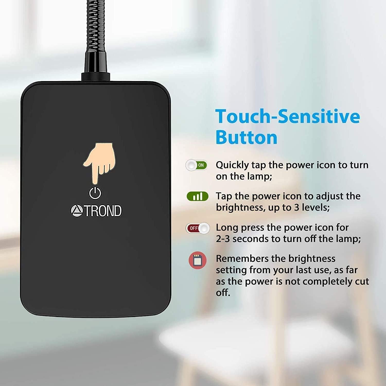 Lámpara de Escritorio LED TROND Halo 9W-C 1000LM Regulable