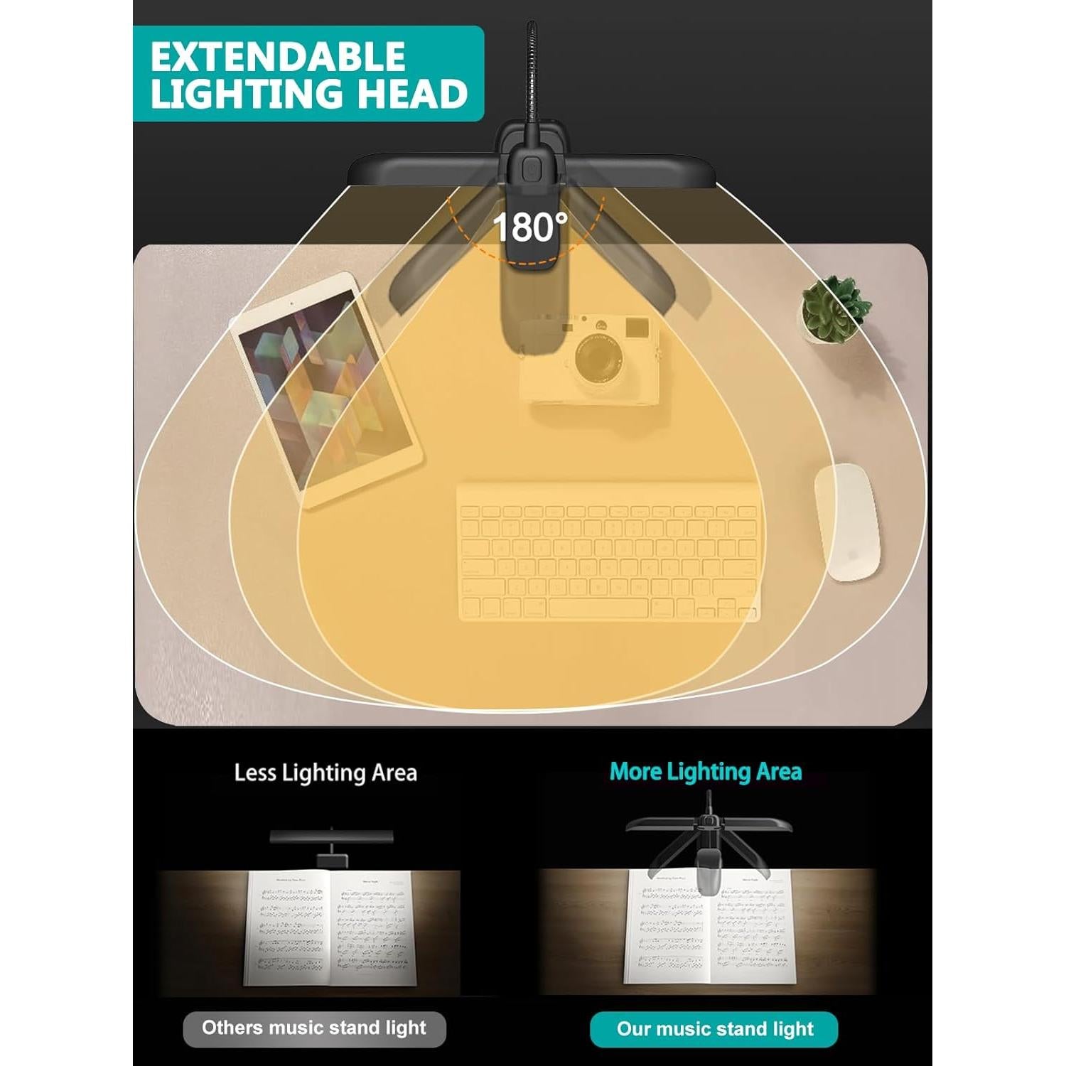 Lámpara de Atril Vekkia MST64 LED Recargable 5 Brillos 3 Colores