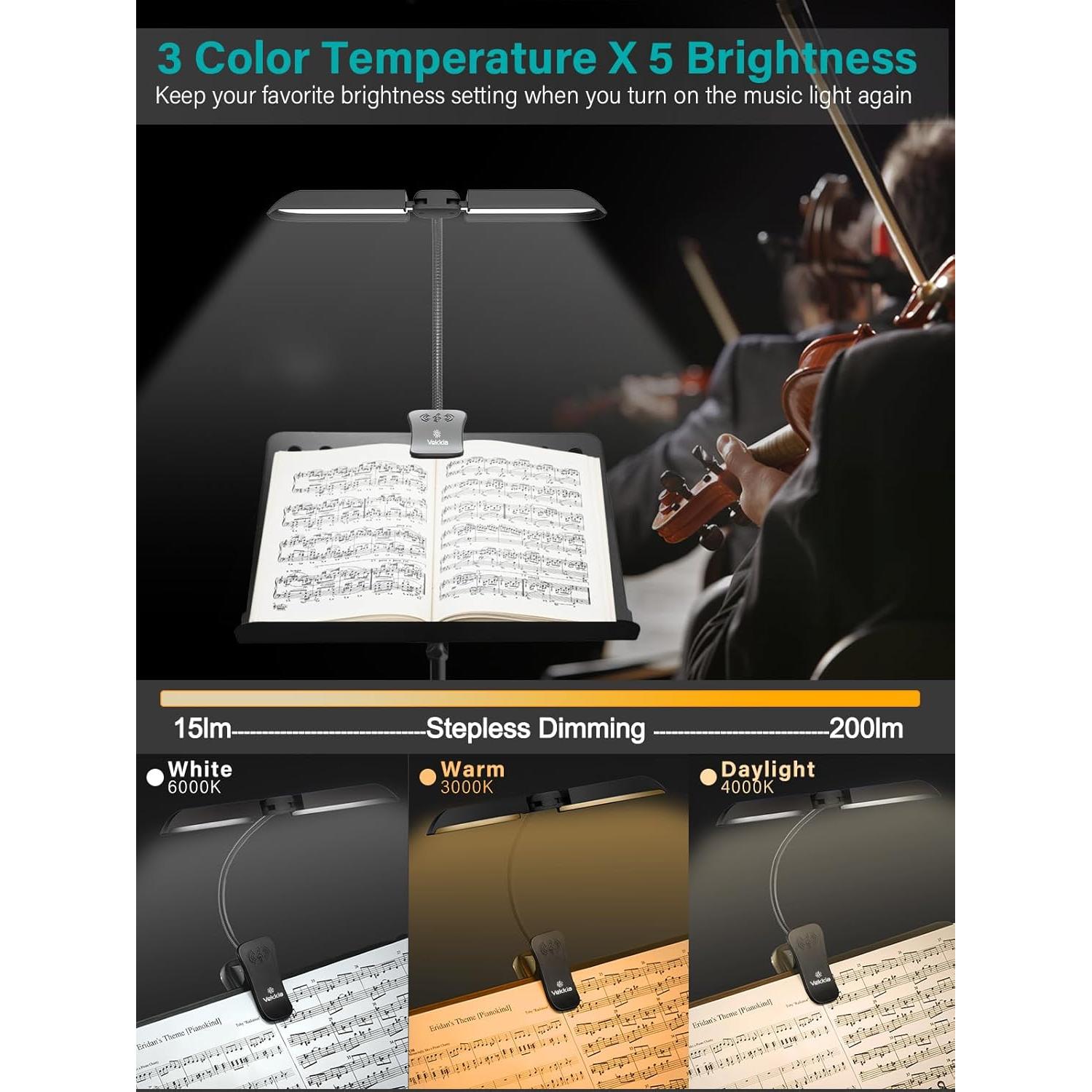 Lámpara de Atril Vekkia MST64 LED Recargable 5 Brillos 3 Colores