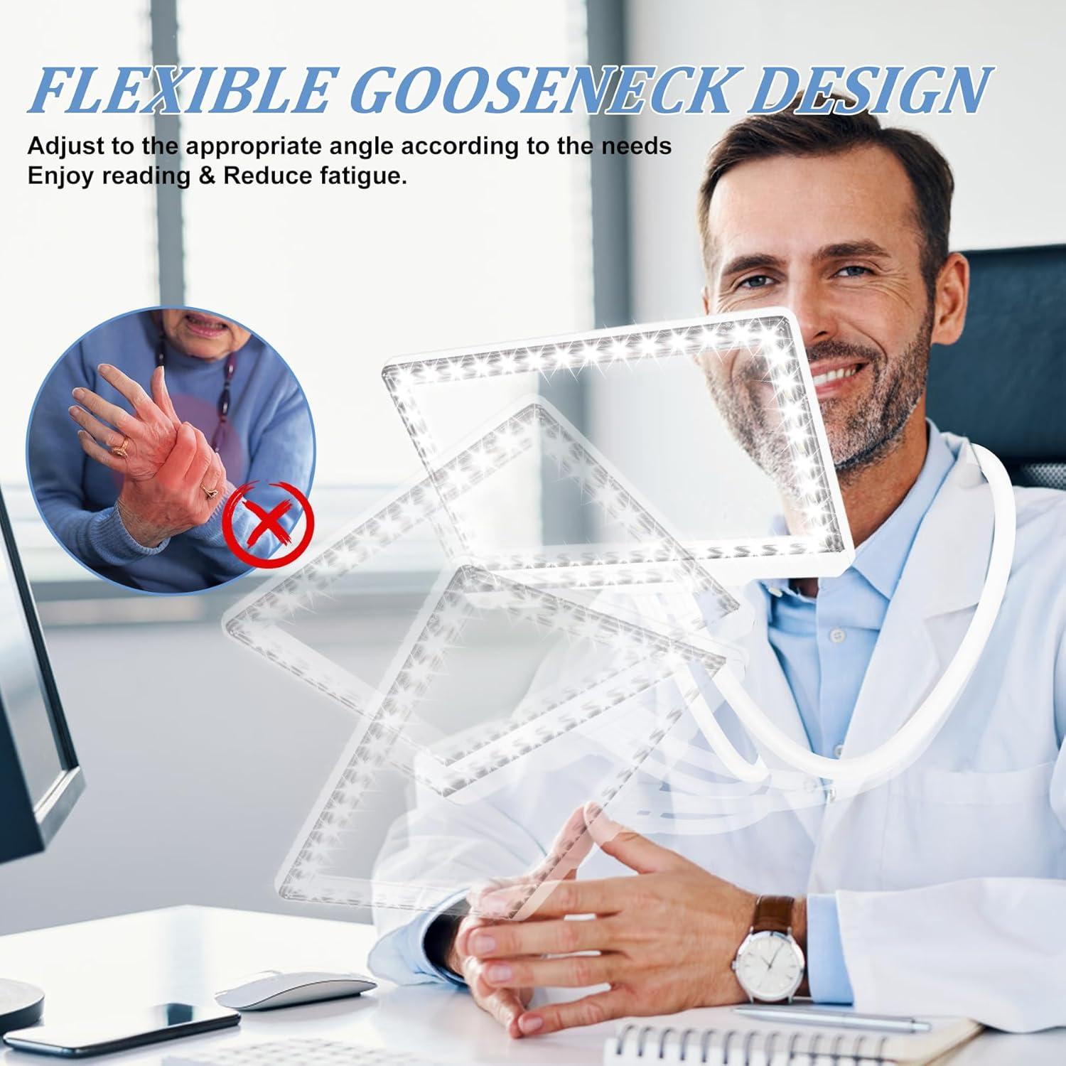 Lupa de Mano Libre 5X Molebe con Luz LED y Soporte