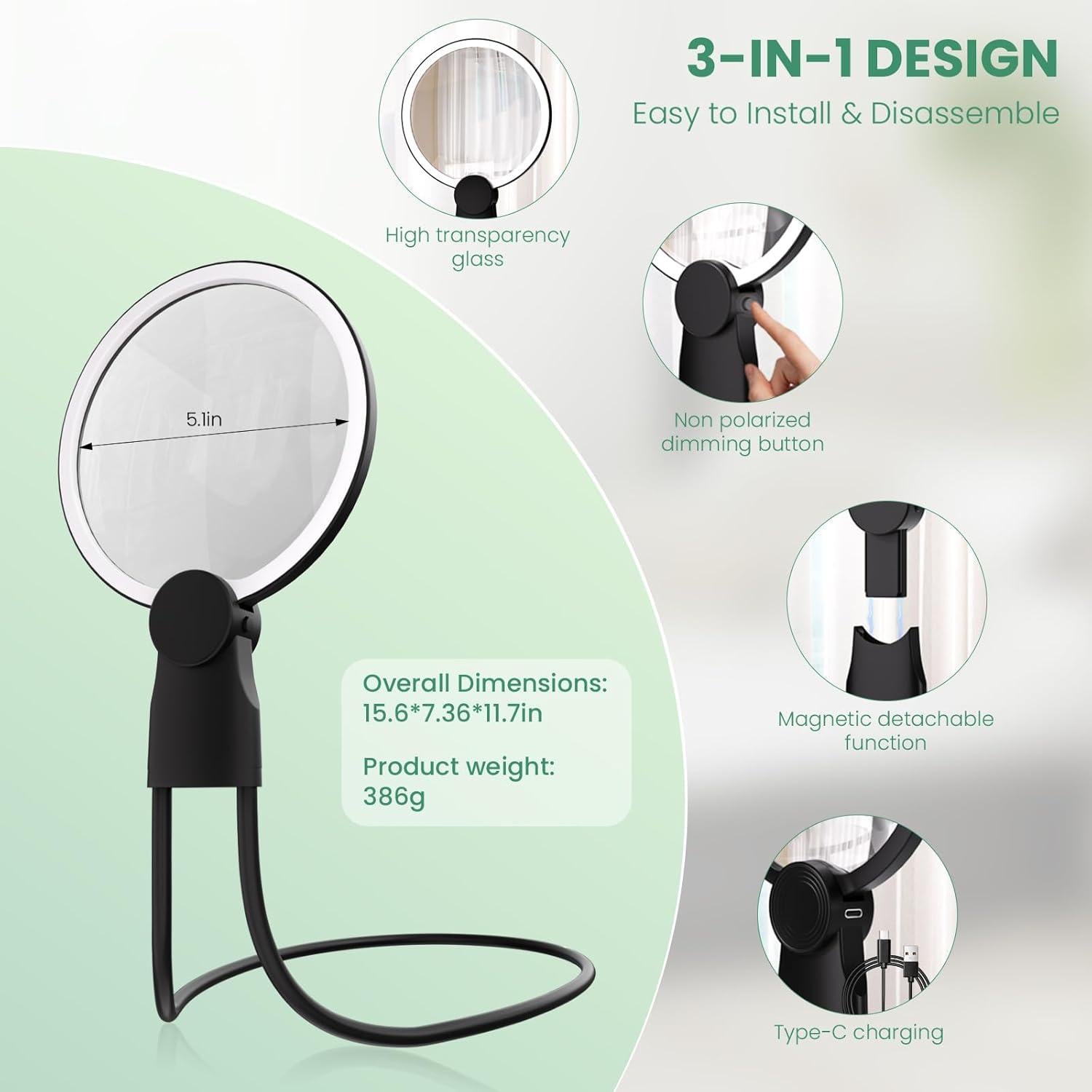 Lupa de Cuello Clonivent 10X con Luz LED Ajustable