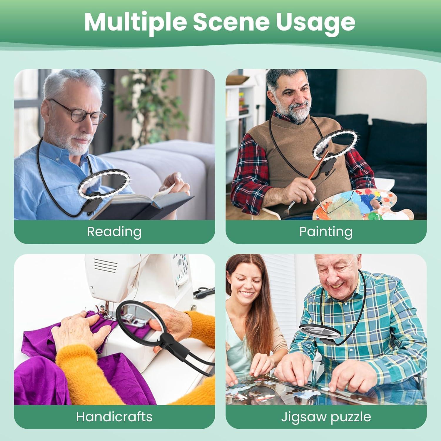 Lupa de Cuello Clonivent 10X con Luz LED Ajustable