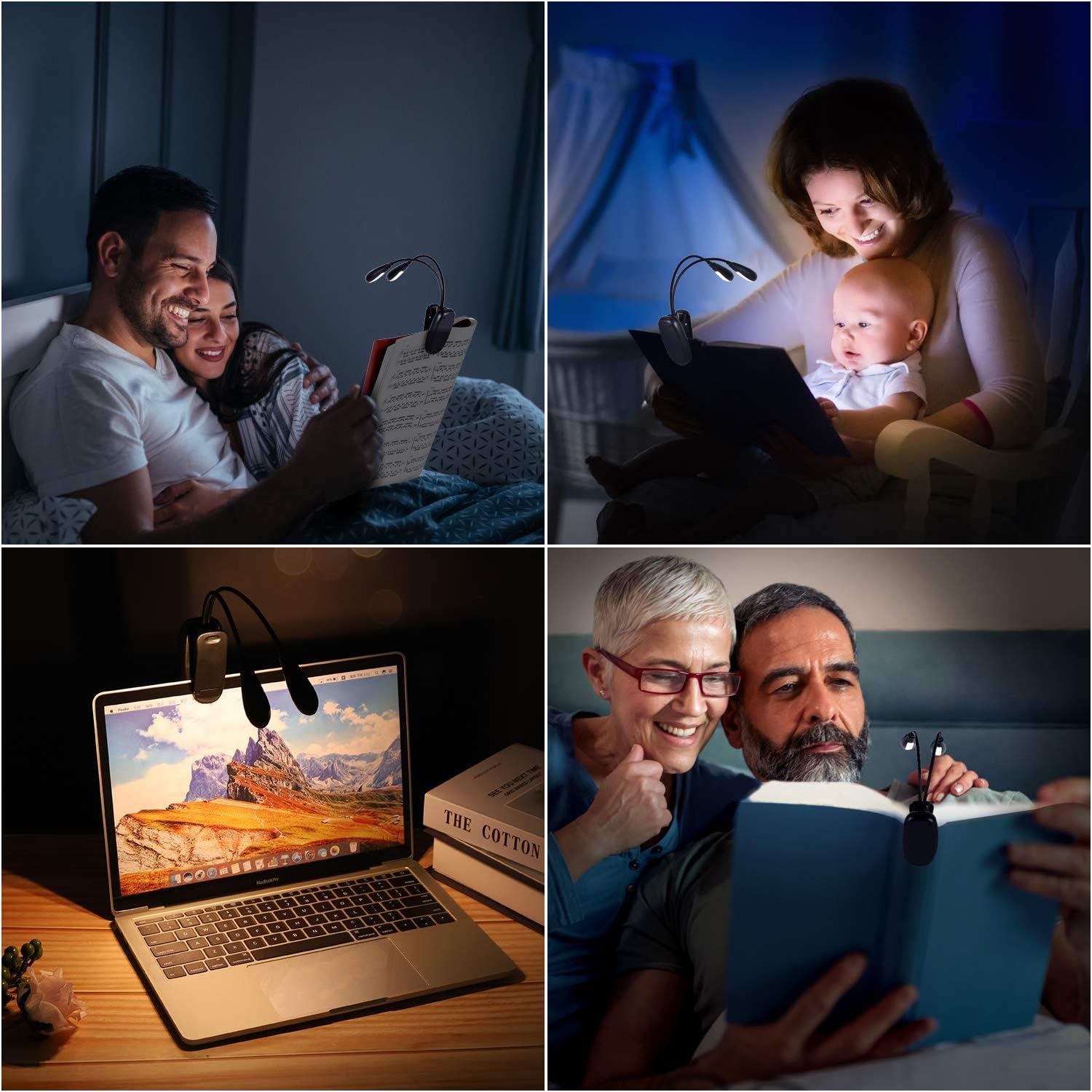 Luz de Atril Recargable GY con Clip y 8 LED 3 Niveles