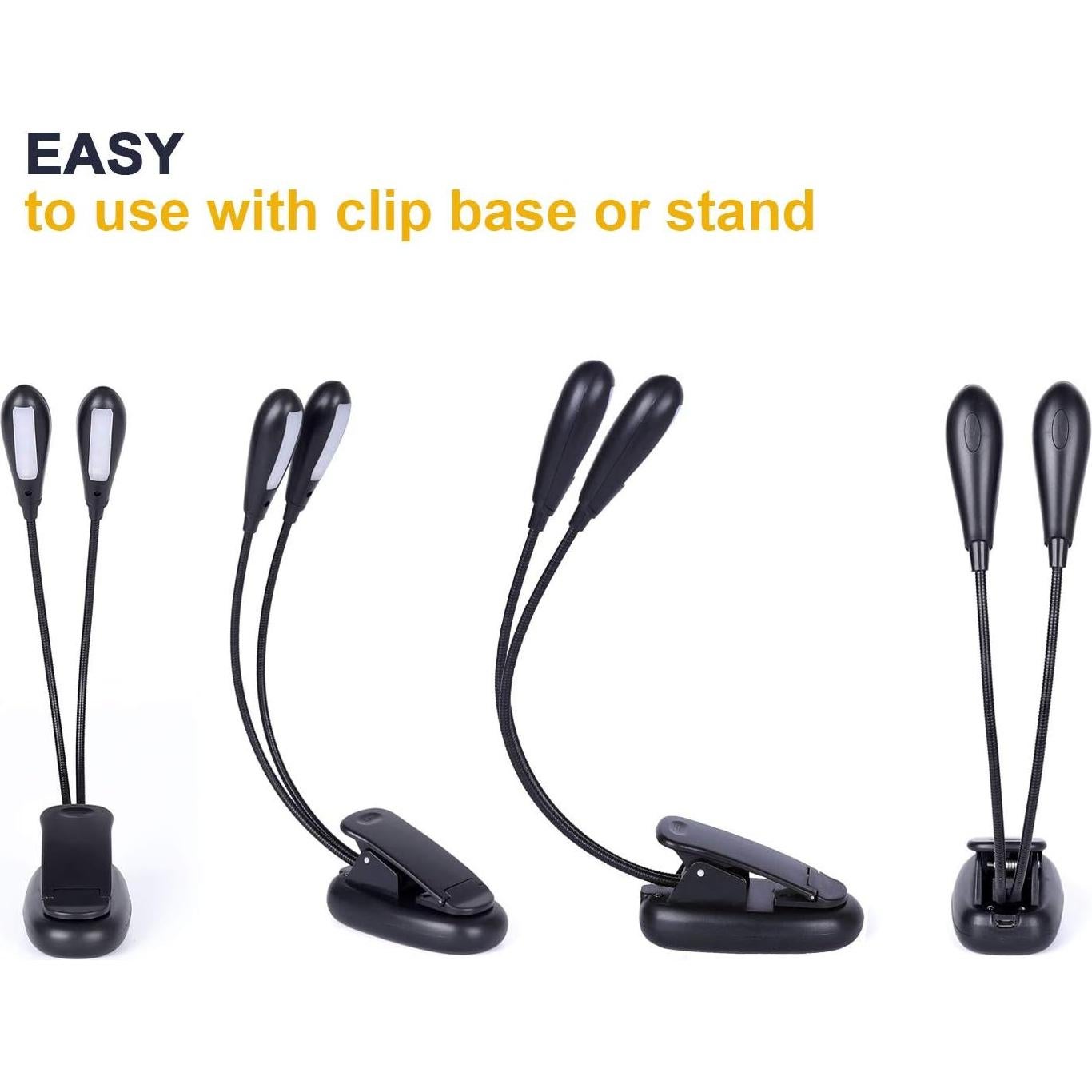 Luz de Atril Recargable GY con Clip y 8 LED 3 Niveles