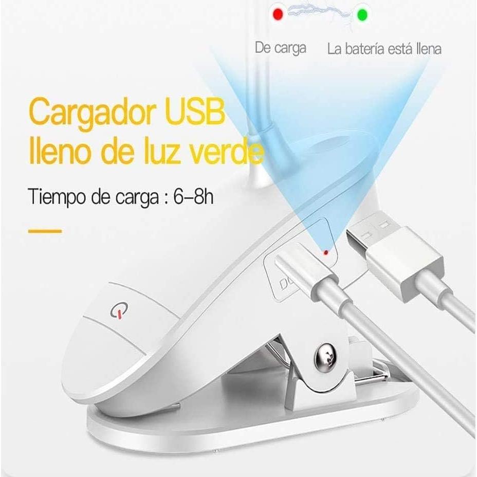Lámpara de Lectura Clip YAGE YG-T102 Recargable USB 3 Niveles