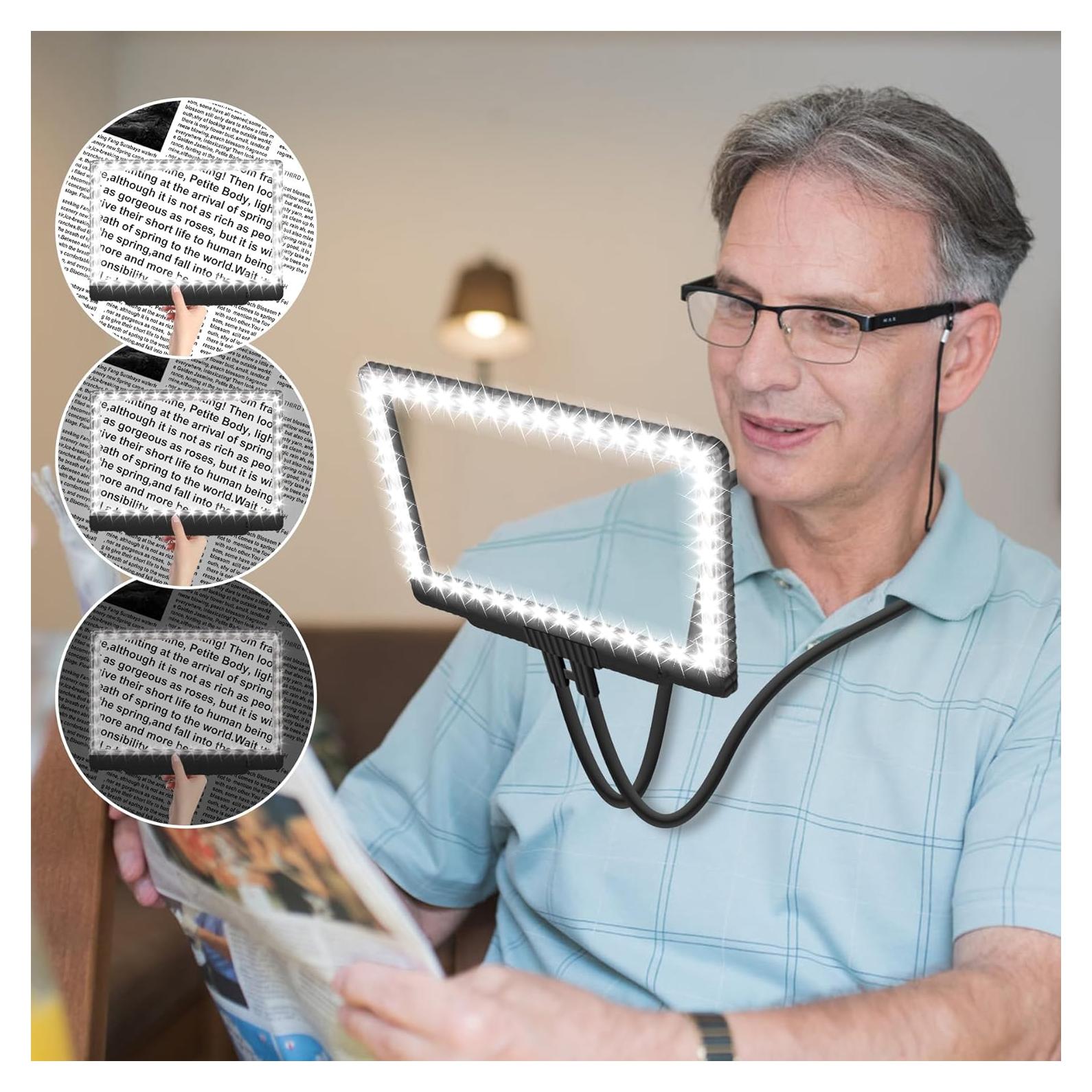 Lupa de Mano 5X JUOIFIP con Luz LED Ajustable