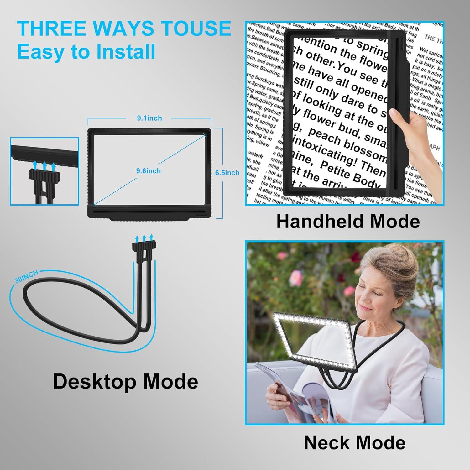 Lupa de Mano 5X JUOIFIP con Luz LED Ajustable