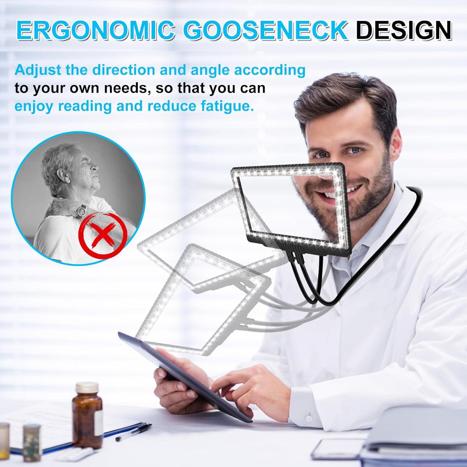 Lupa de Mano 5X JUOIFIP con Luz LED Ajustable