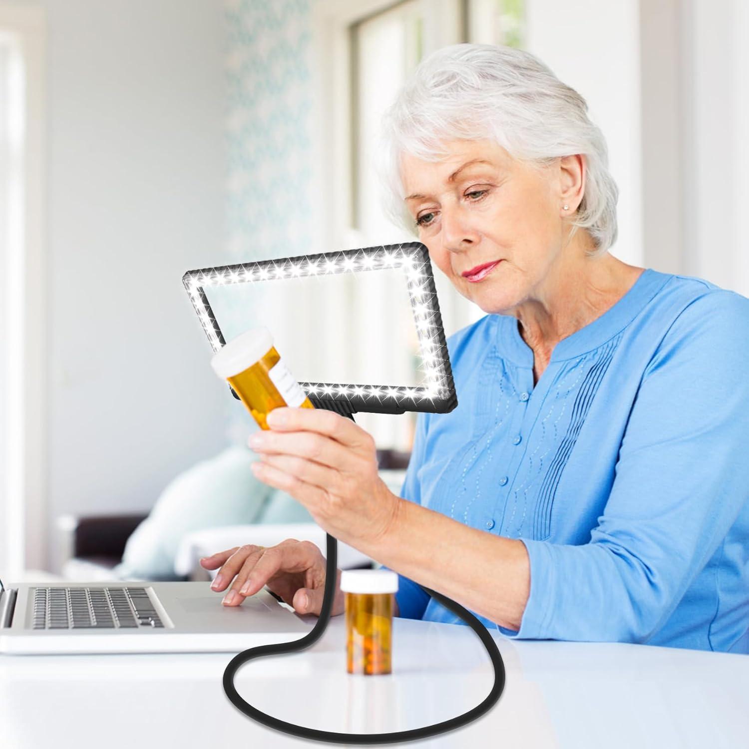 Lupa de Mano 5X JUOIFIP con Luz LED Ajustable