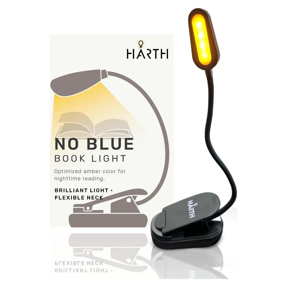 Luz de lectura con clip Harth recargable 1200 mAh LED
