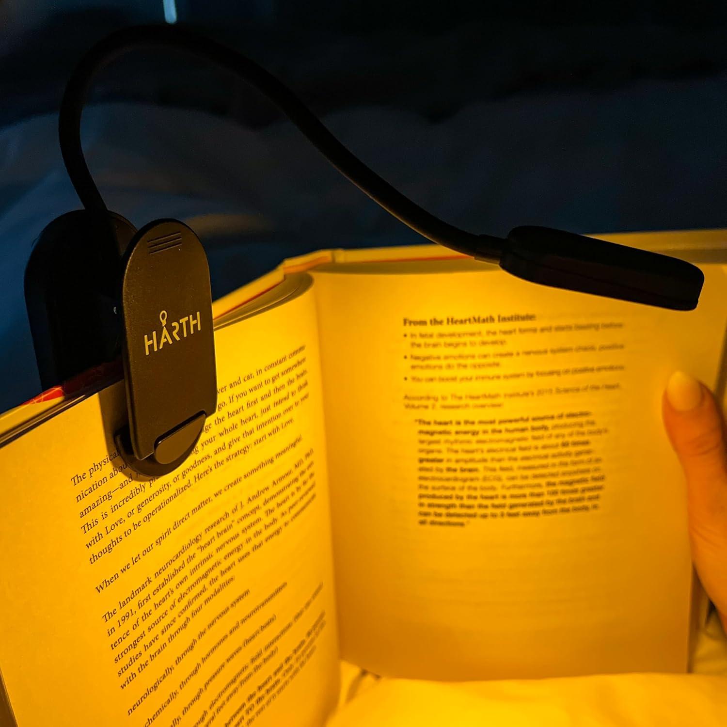 Luz de lectura con clip Harth recargable 1200 mAh LED