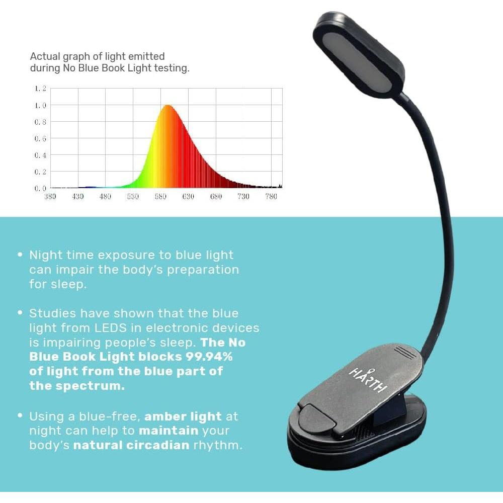 Luz de lectura con clip Harth recargable 1200 mAh LED
