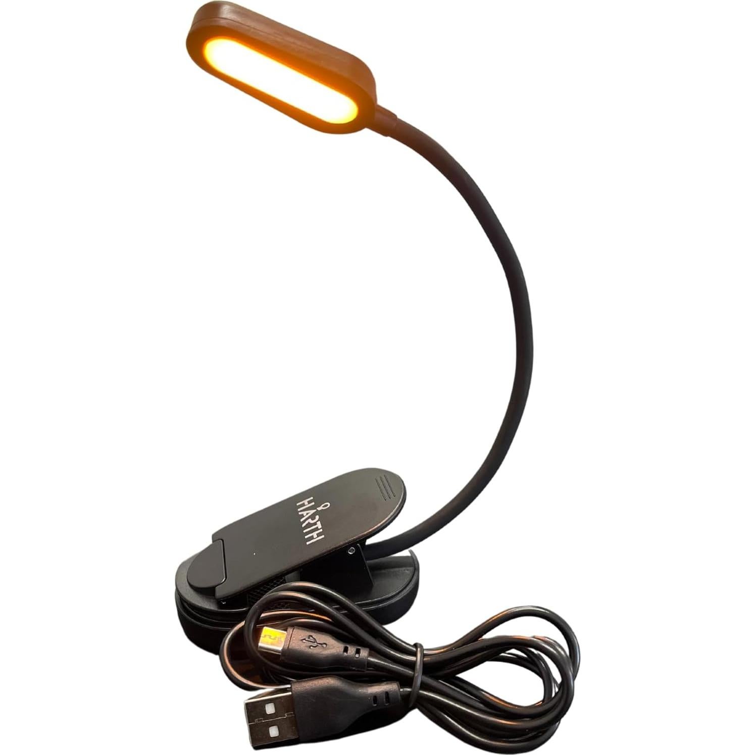 Luz de lectura con clip Harth recargable 1200 mAh LED