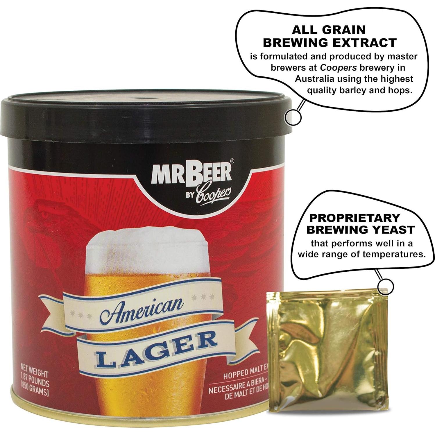 Kit de Recarga Cerveza Lager Americana Mr. Beer 2 Gal