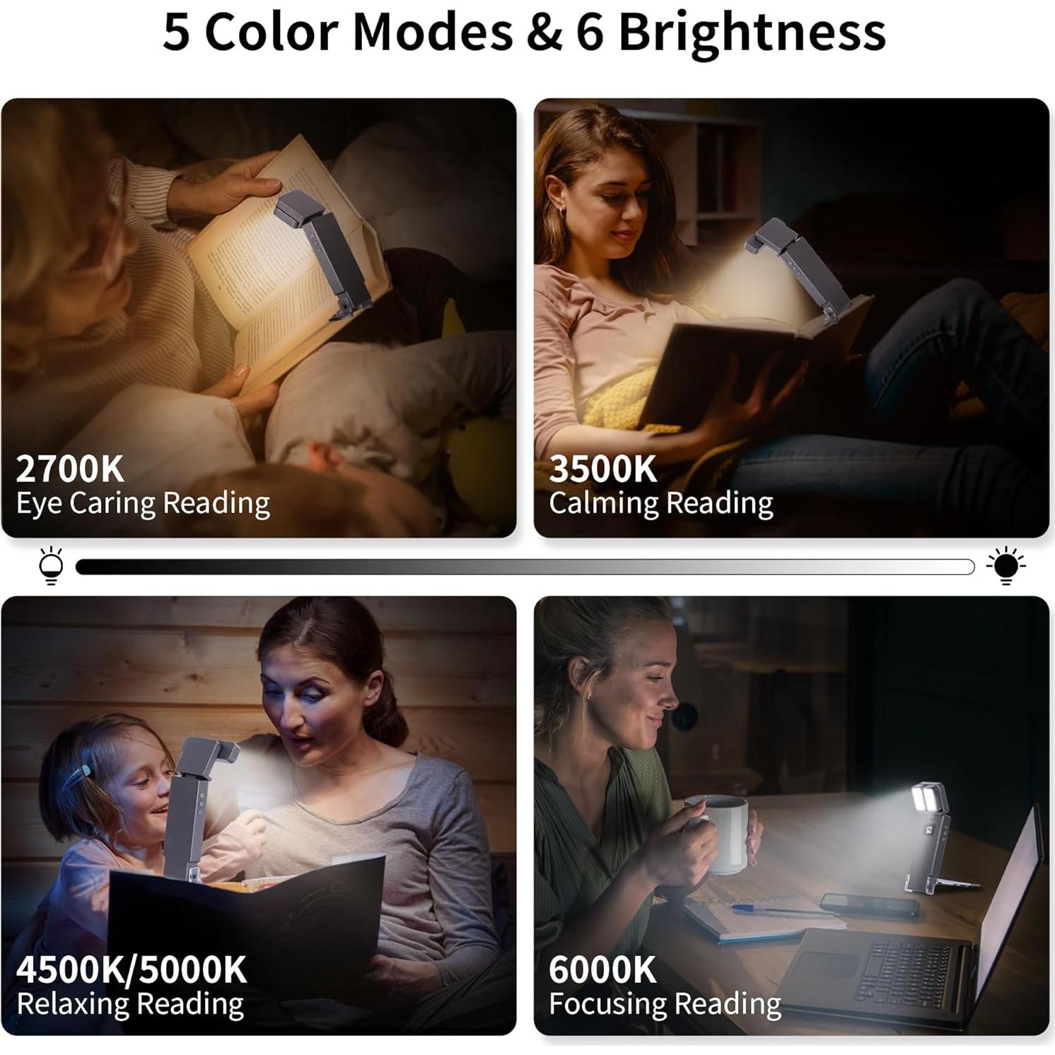 Luz de Lectura Dott Arts LED Recargable 1000mAh Negra