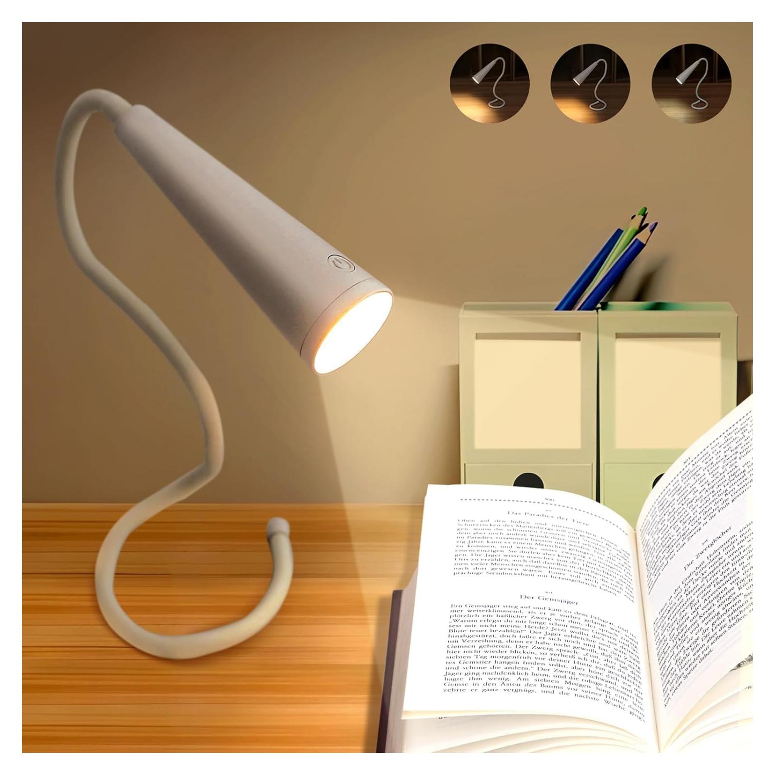 Lámpara de lectura LED Holsten 4-en-1 recargable USB-C