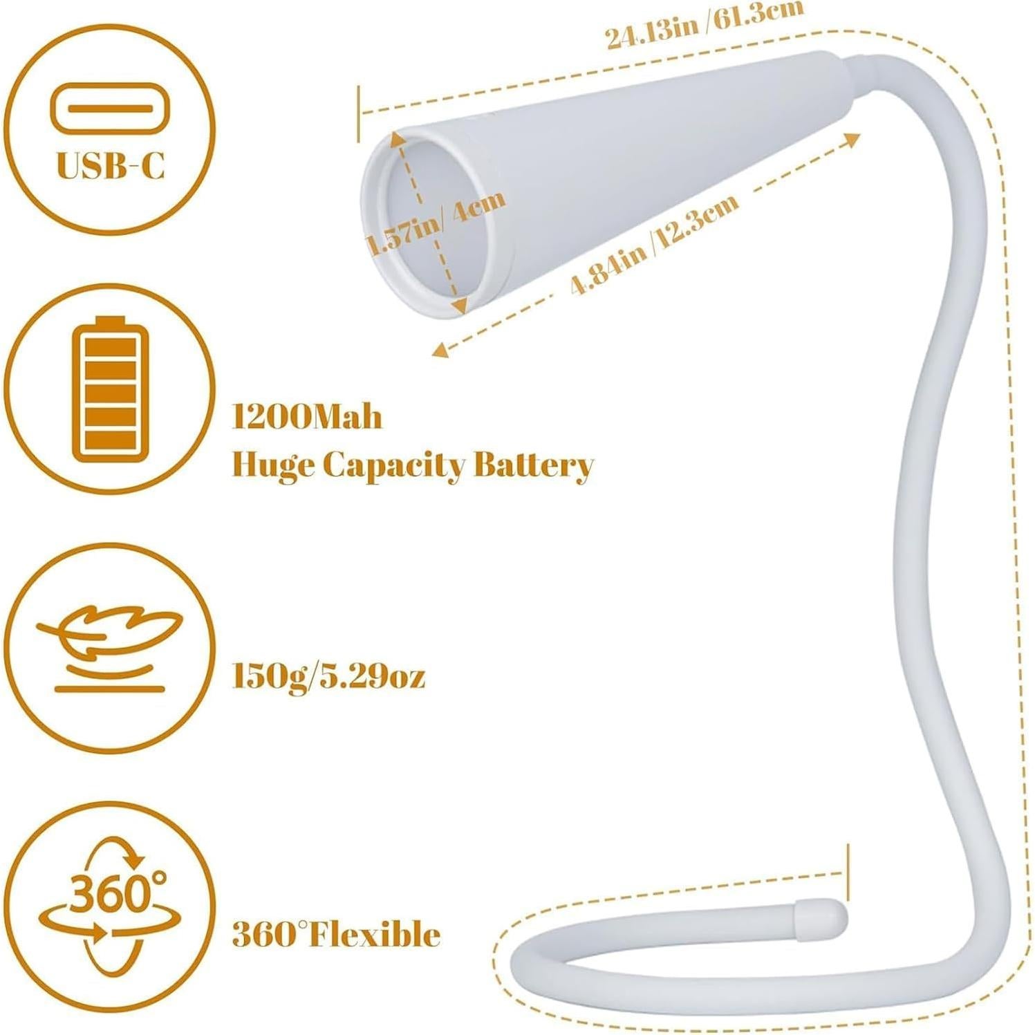 Lámpara de lectura LED Holsten 4-en-1 recargable USB-C