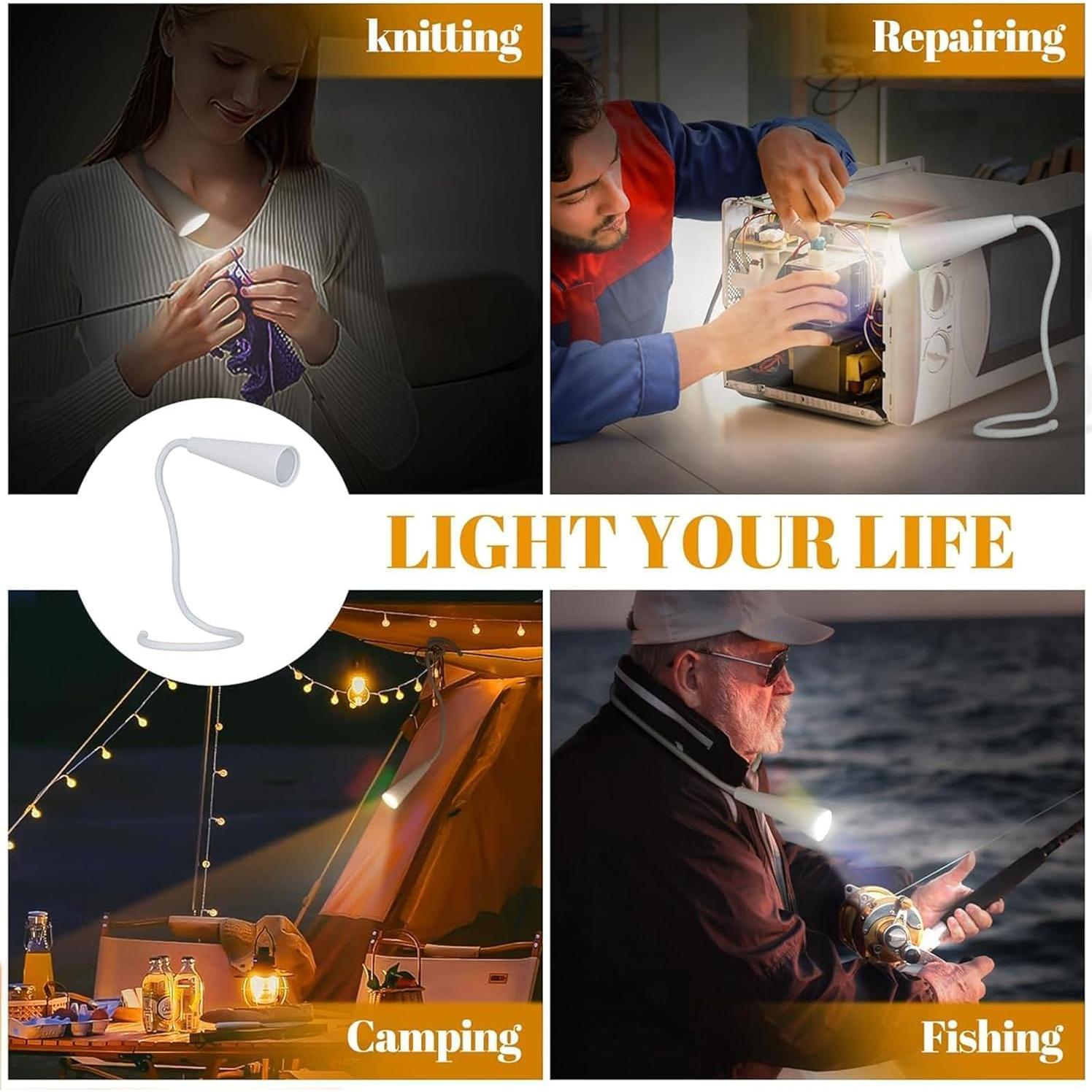 Lámpara de lectura LED Holsten 4-en-1 recargable USB-C