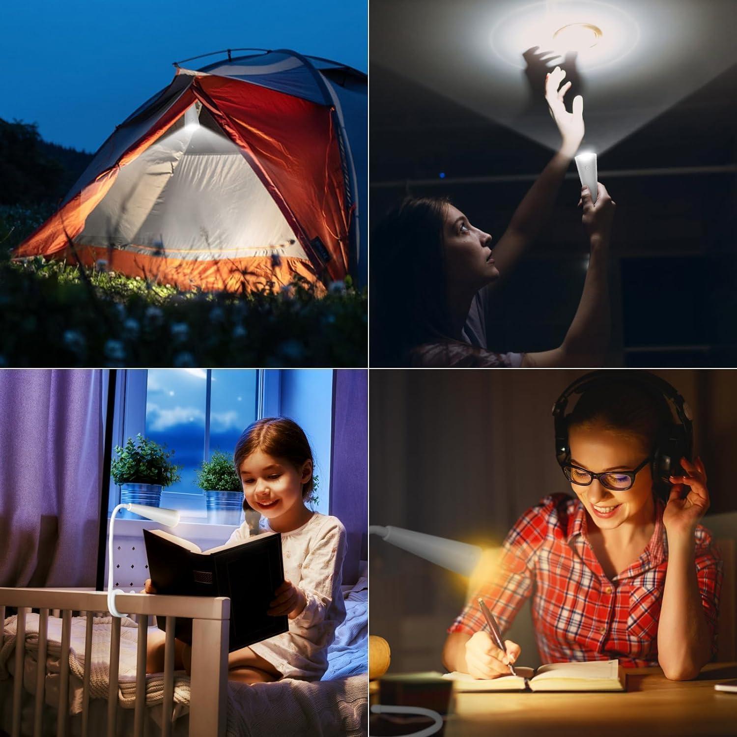 Lámpara de lectura LED Holsten 4-en-1 recargable USB-C