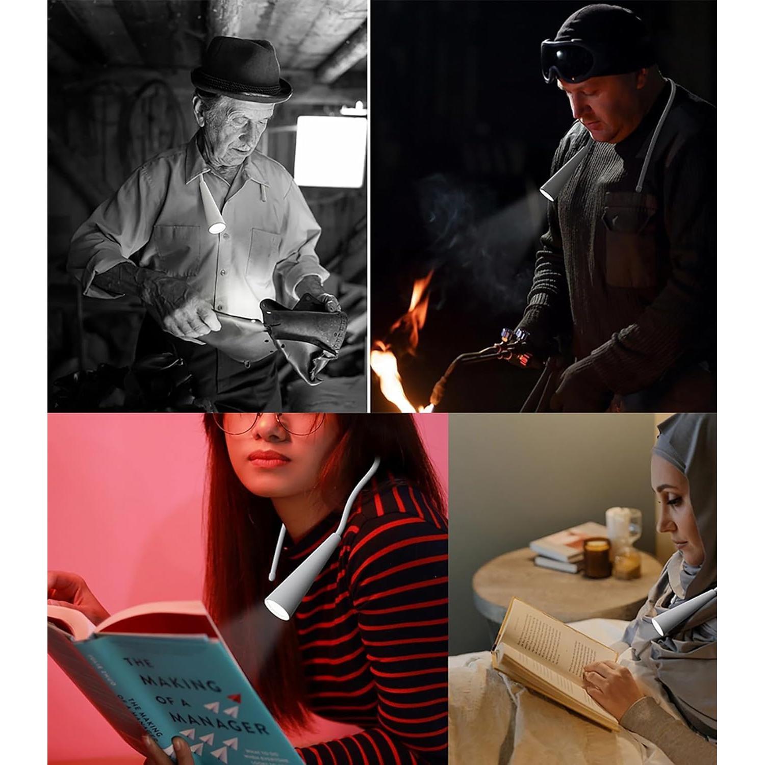 Lámpara de lectura LED Holsten 4-en-1 recargable USB-C