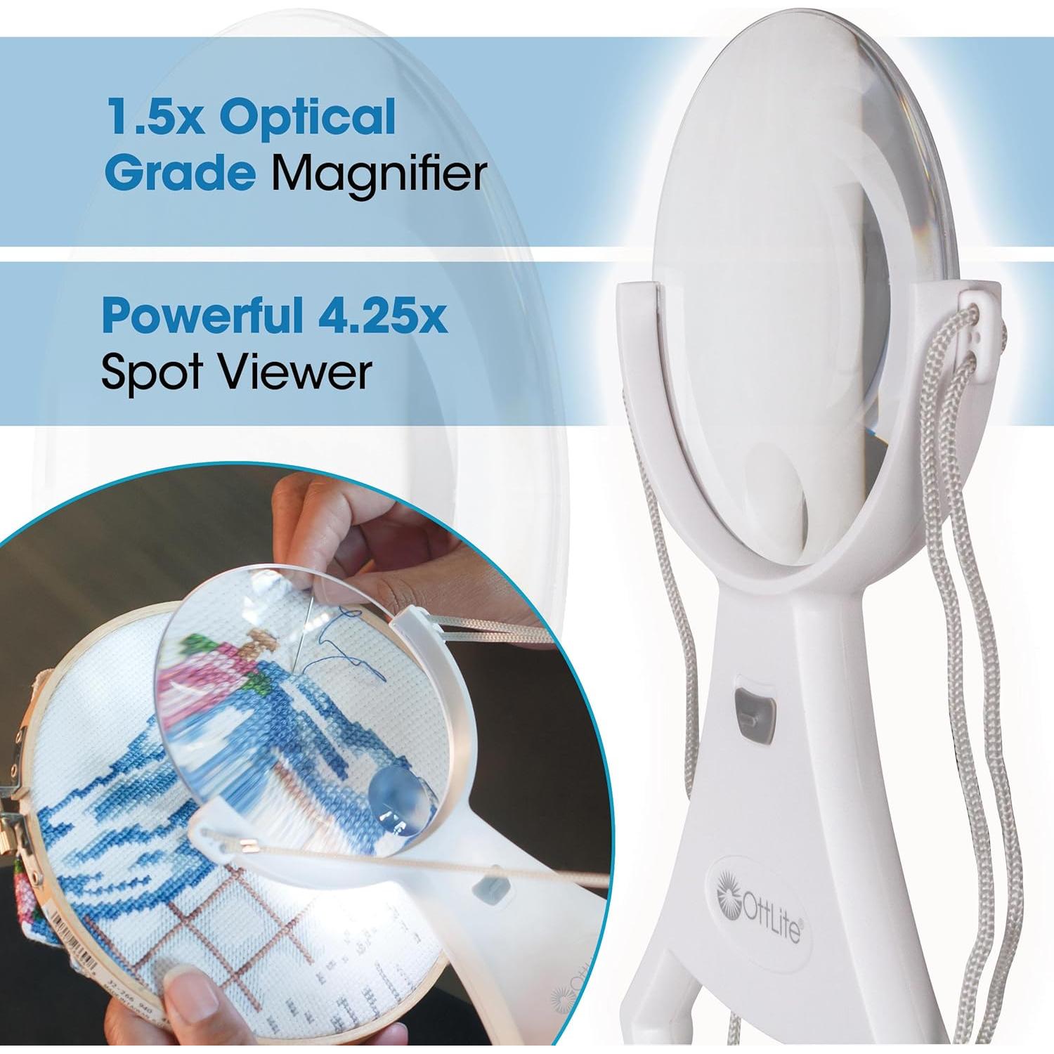 Lupa LED Manos Libres OttLite 10.99 cm Acrílico Ajustable