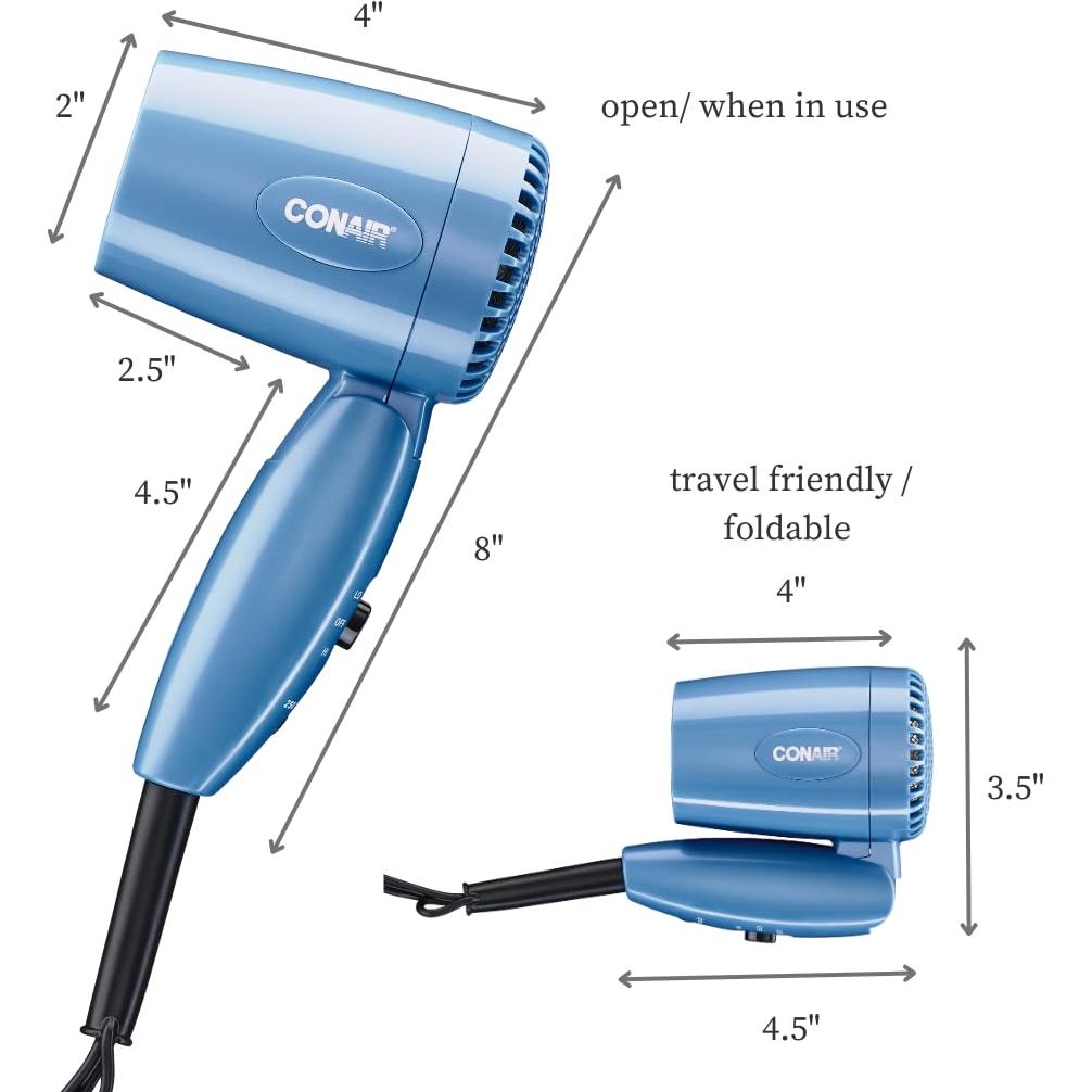 Secador de pelo de viaje Conair 1600W con mango plegable