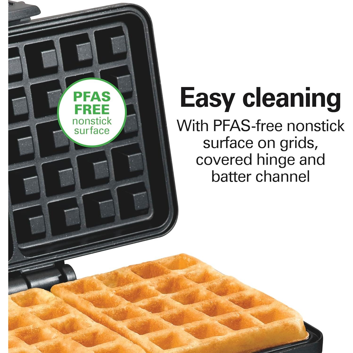 Máquina de Waffles Hamilton Beach 26009 Acero Inoxidable Compacta