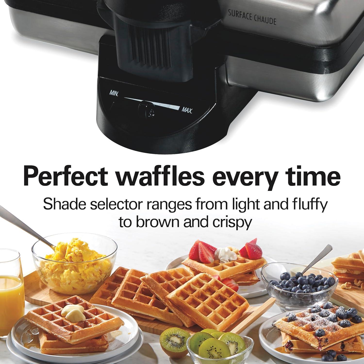 Máquina de Waffles Hamilton Beach 26009 Acero Inoxidable Compacta