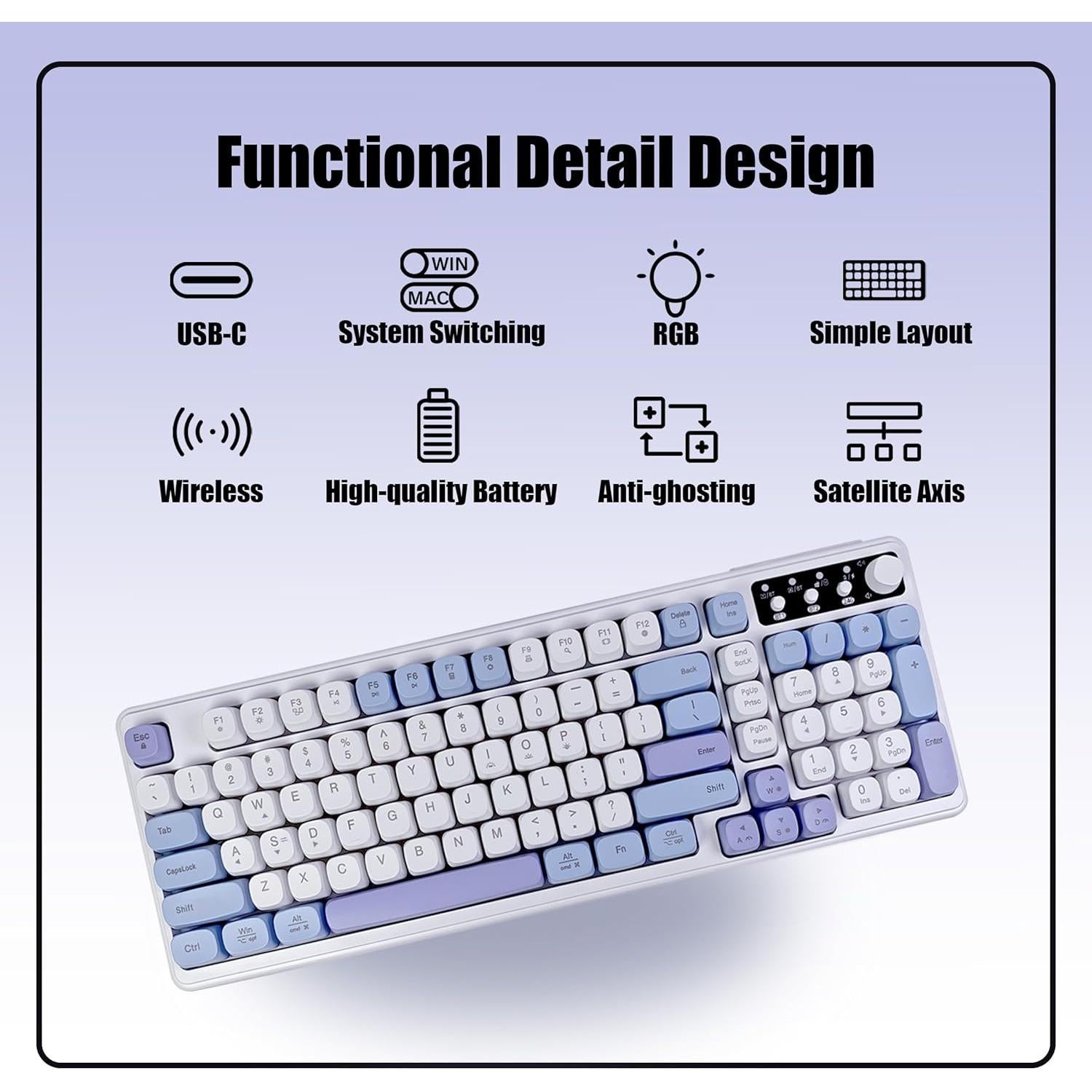 Teclado Inalámbrico Gaming RGB Bangsanth KY-4680 99 Teclas