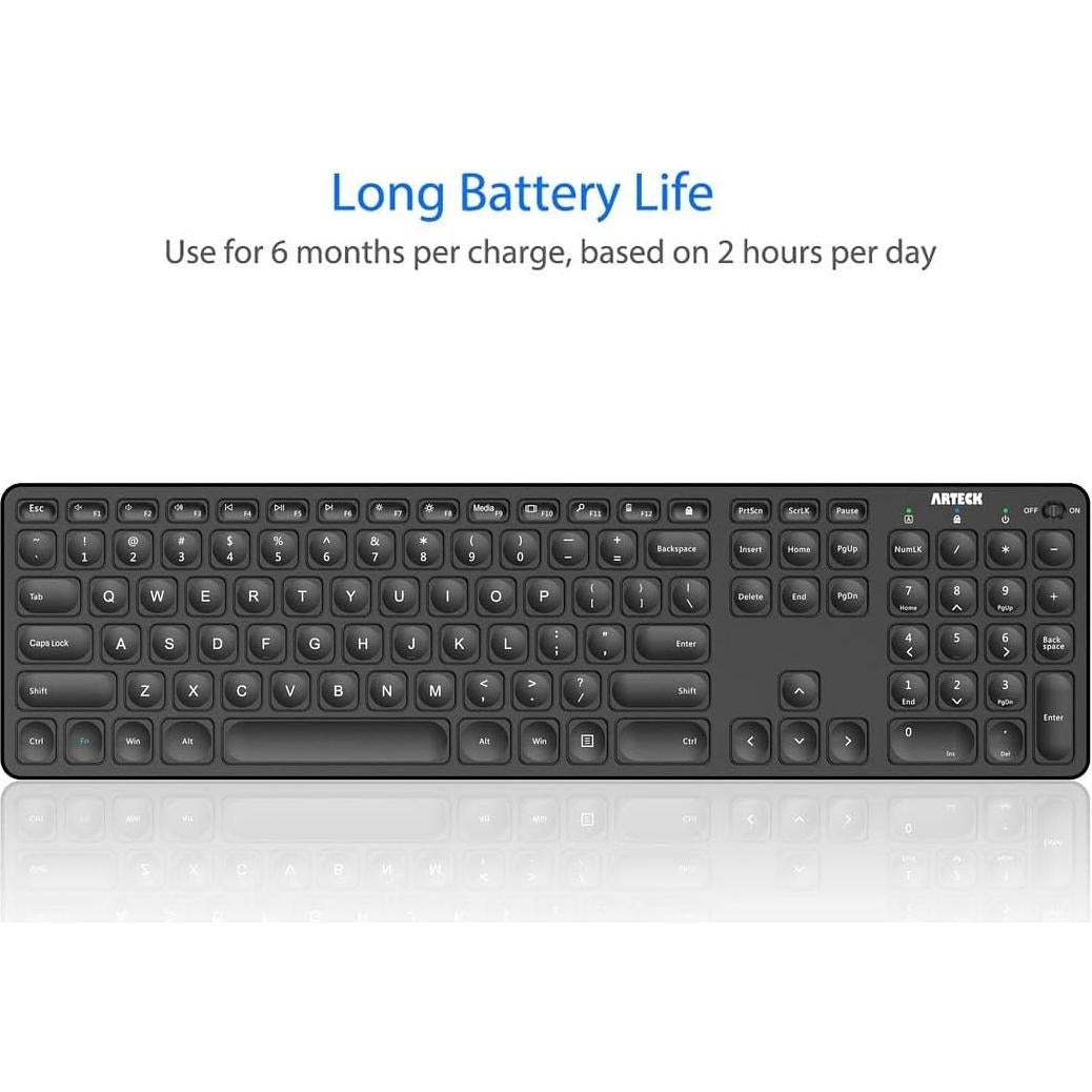 Teclado Inalámbrico Arteck 2.4G Ultra Delgado con Numérico