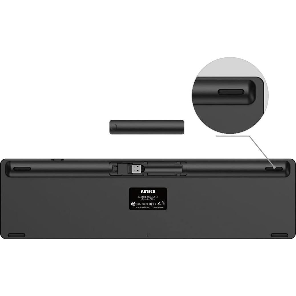 Teclado Inalámbrico Arteck 2.4G Ultra Delgado con Numérico