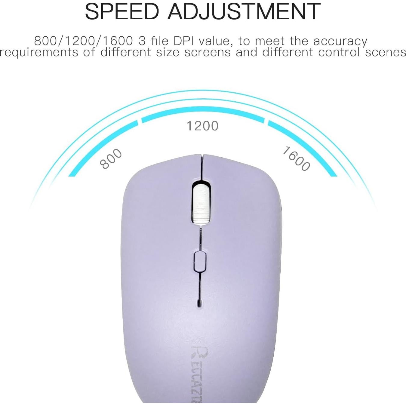 Combo Teclado y Ratón Inalámbricos RECCAZR Púrpura