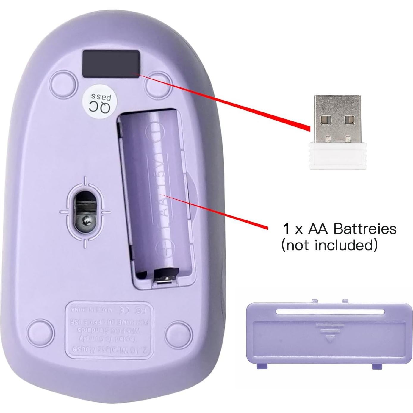 Combo Teclado y Ratón Inalámbricos RECCAZR Púrpura