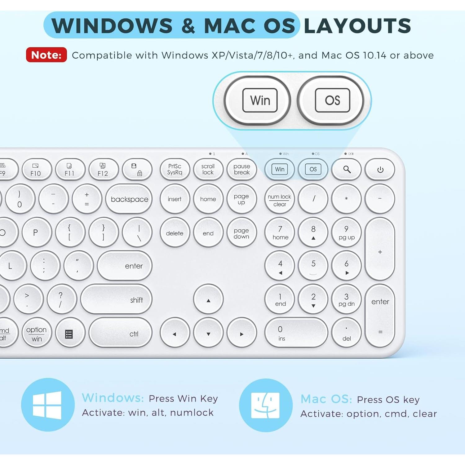 Combo Teclado y Ratón Inalámbricos Seenda SK73-3 Blanco
