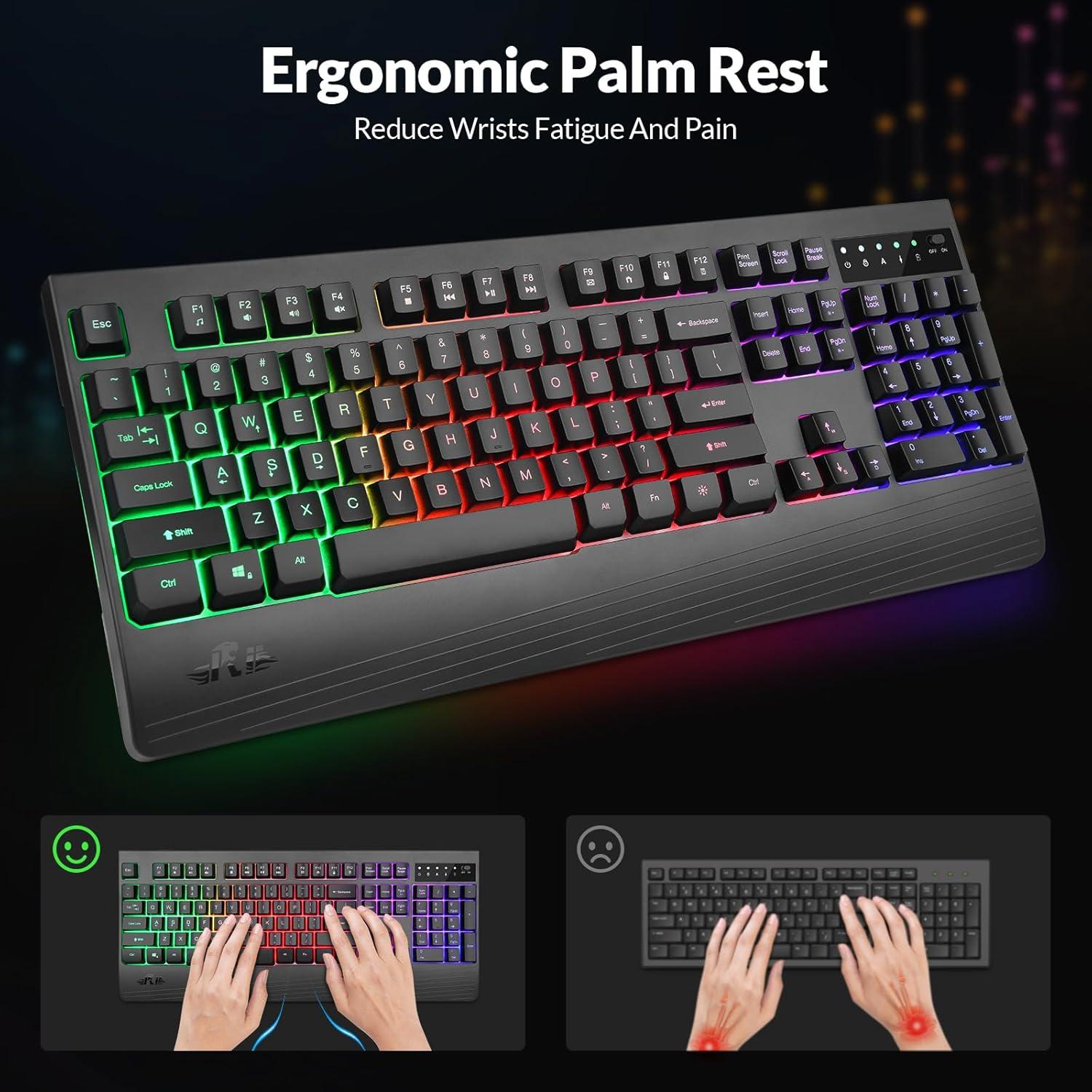 Teclado Gaming Inalámbrico Rii RK204 Retroiluminado 0.93kg