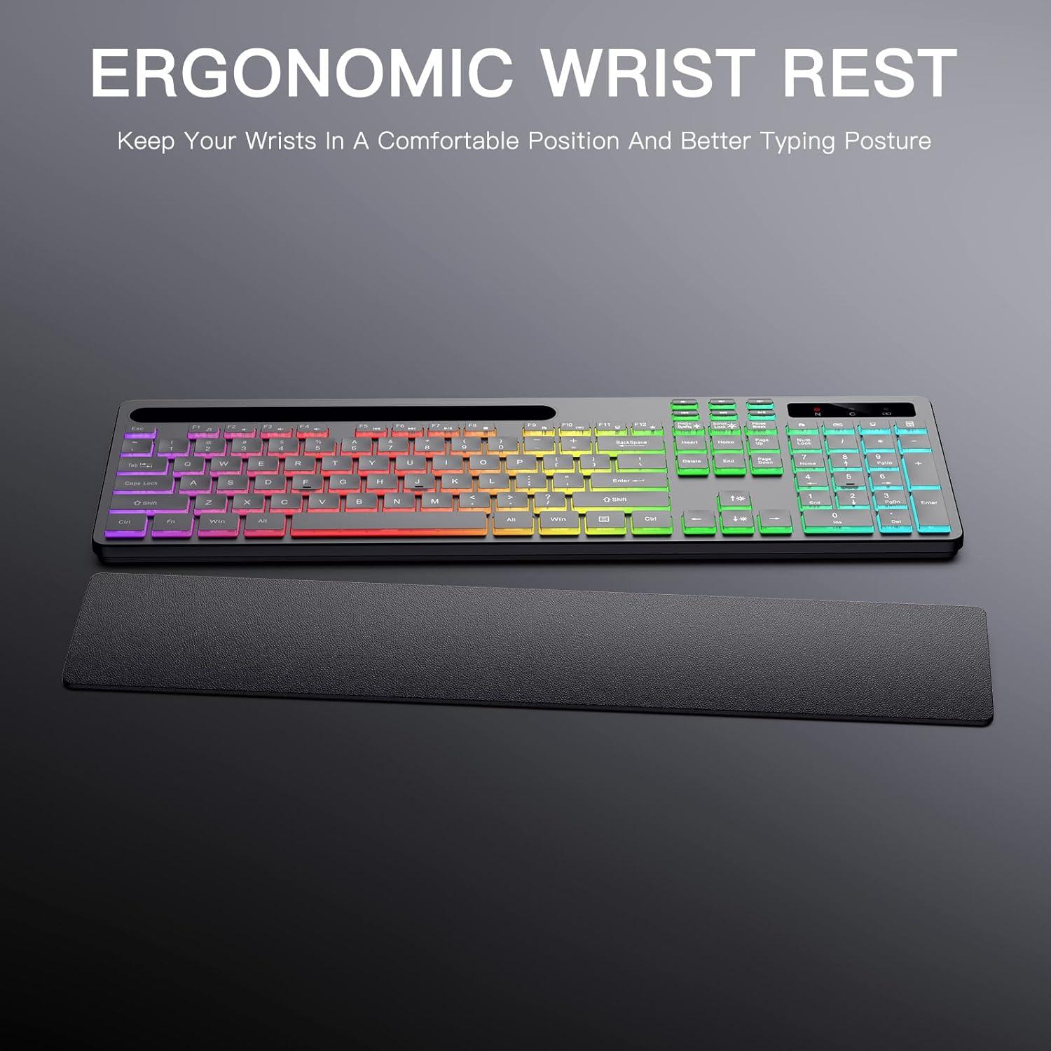 Teclado Inalámbrico Soueto WS415-S con Retroiluminación RGB