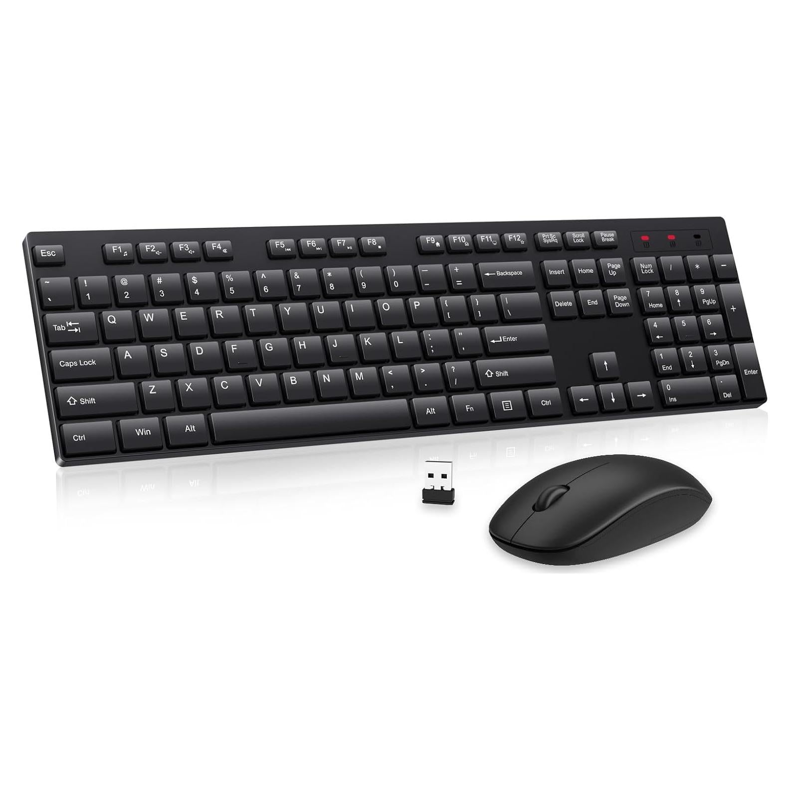 Combo Teclado y Ratón Inalámbrico EDJO Negro USB 2.4GHz