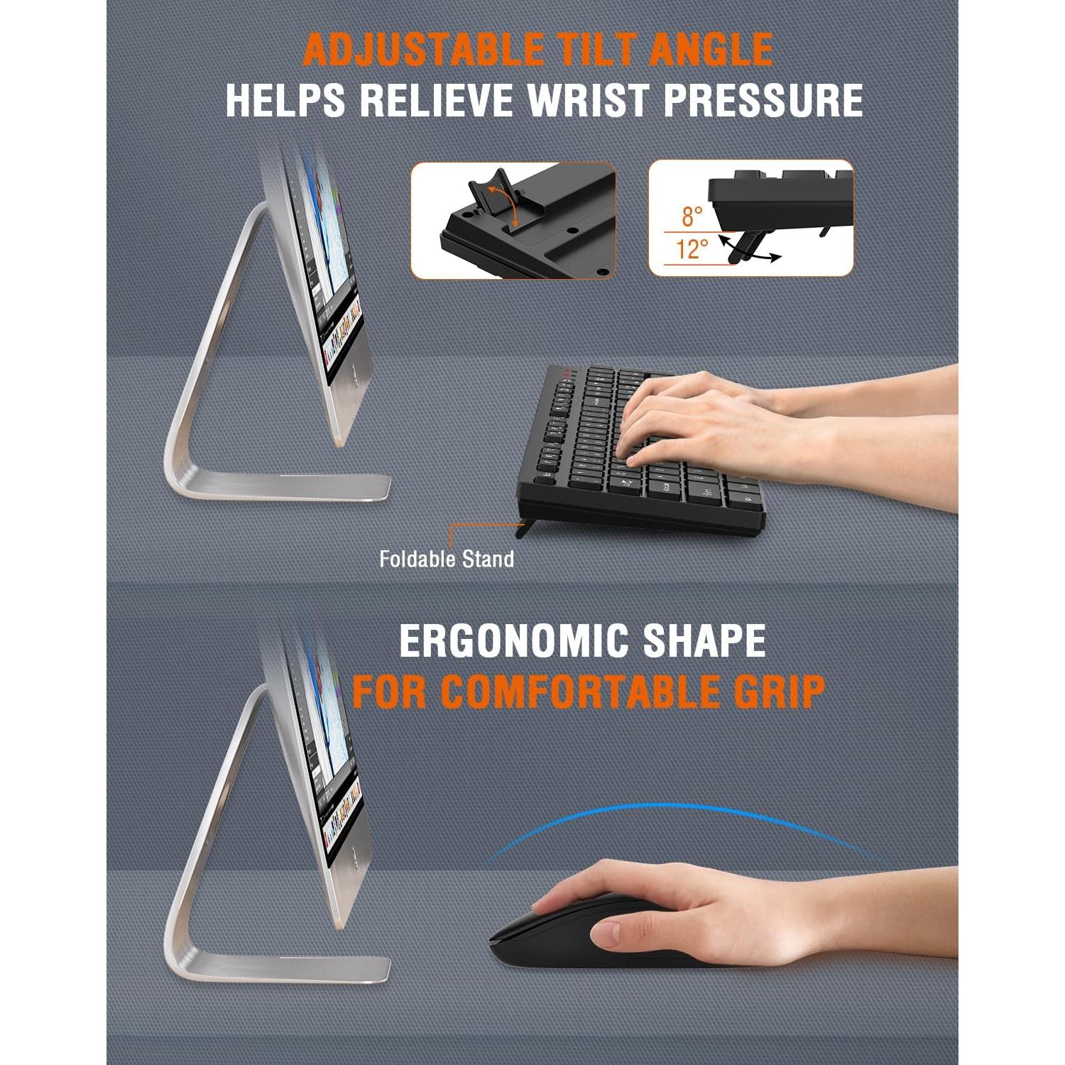 Combo Teclado y Ratón Inalámbrico EDJO Negro USB 2.4GHz