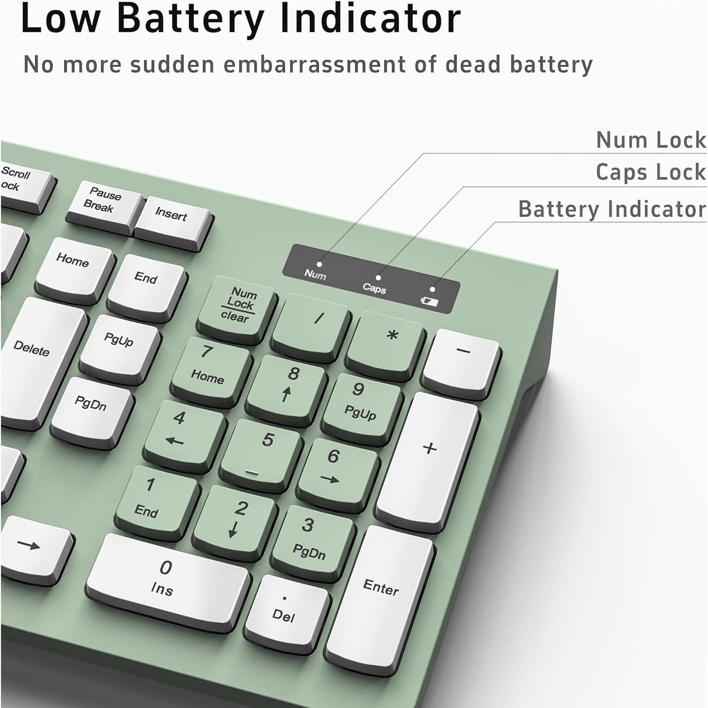 Combo Teclado y Ratón Inalámbrico RECCAZR Verde Aguacate
