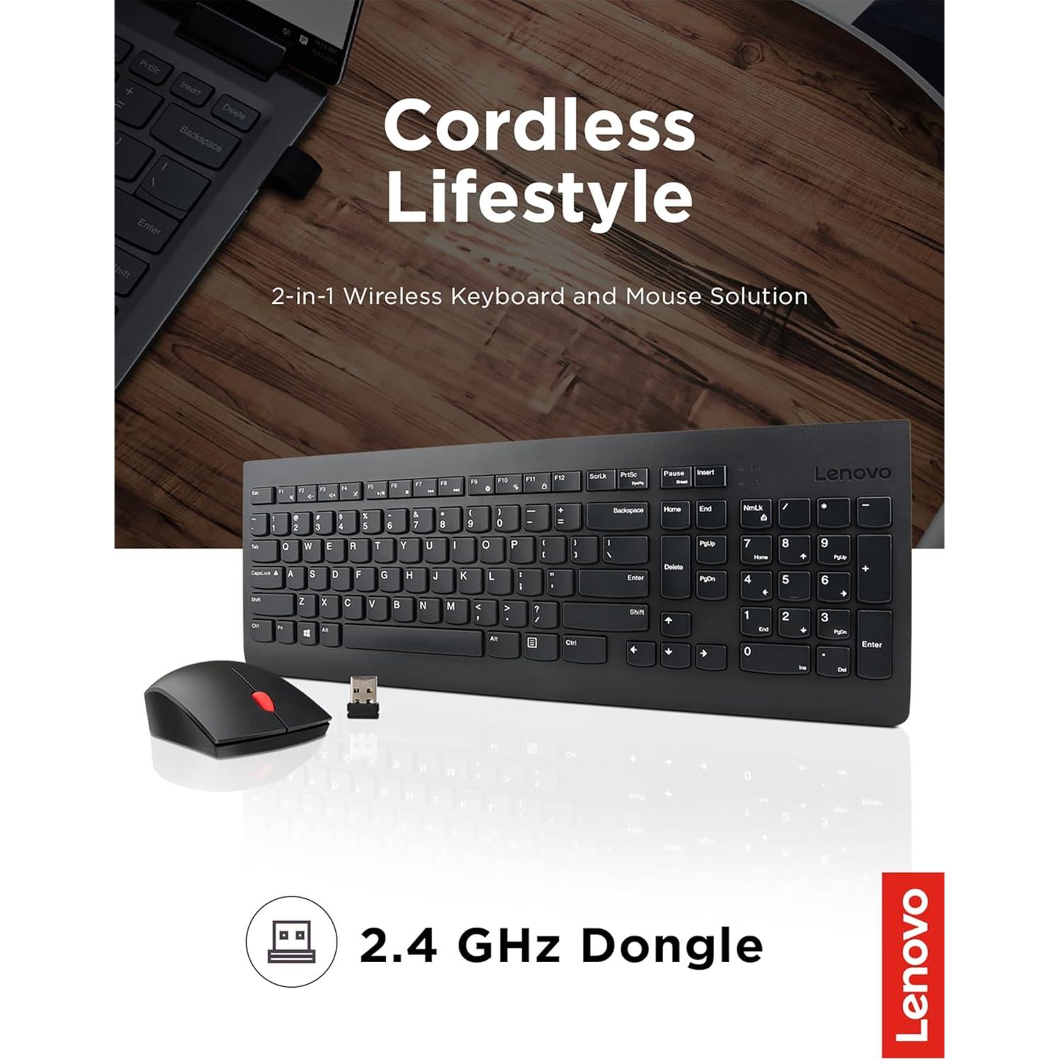 Combo Teclado y Ratón Inalámbrico Lenovo 510 Negro