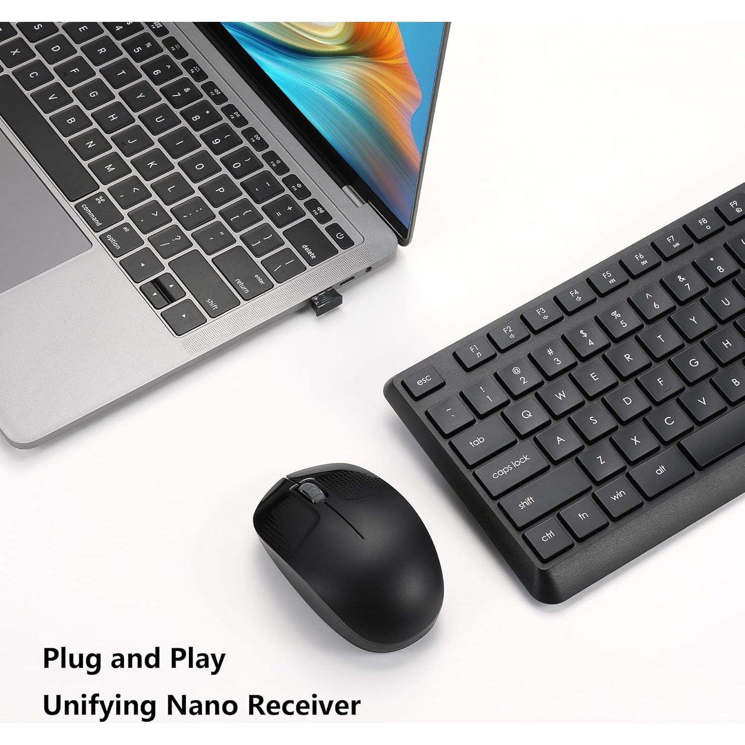 Combo Teclado y Ratón Inalámbrico Tayderley Negro 2.4G