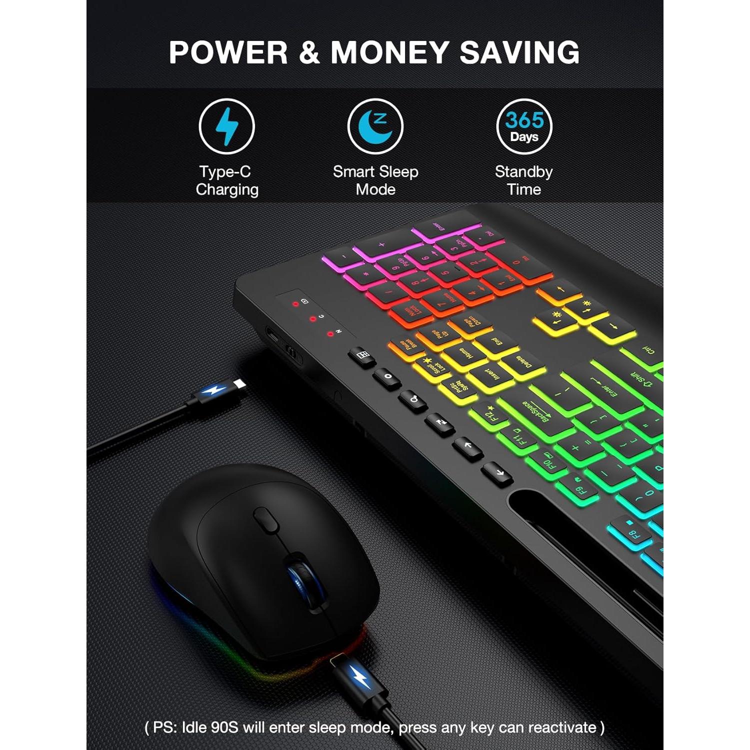 Combo Teclado y Ratón Inalámbrico SABLUTE KL3 PRO Negro