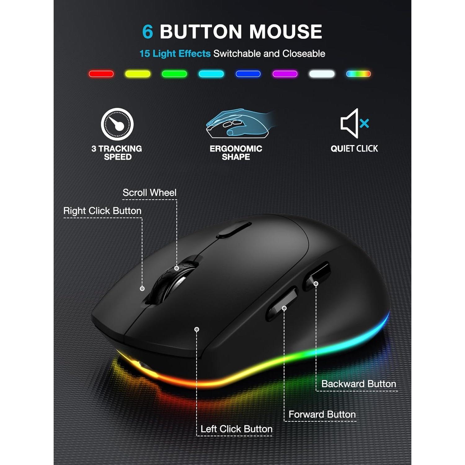 Combo Teclado y Ratón Inalámbrico SABLUTE KL3 PRO Negro